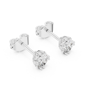 Luxury Silver Lab Grown Solitaire Diamond Stud <b>Earrings</b> Trendy Unisex <b>Fine</b> Jewelry for Wedding & Engagement - Product Image 2