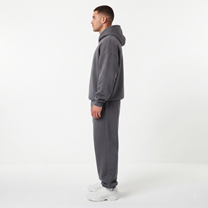 Men's Hooded Tracksuit Full Sleeve Casual 100% Polyester Loose Fit Sweat Hooded And Pants Set Drawstring Side Pocket Tracksuit - Product Image 3