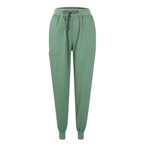 Ensemble de blouses médicales vertes pour femmes, vente flash, vêtements de travail médicaux, uniforme d'hôpital en coton noir, pantalon d'uniforme tricoté à manches courtes - Product Image 4