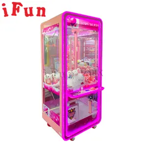 Ifun Park Pink Toy Coin Operated Arcade Claw Machine Catch doll Gift Game Machine treasure hunt toy crane game machine