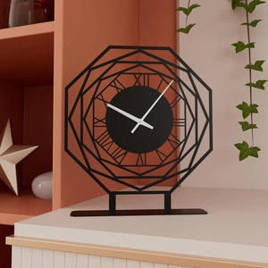 White Tabletop <b>Clock</b> Decorative Timepiece Perfect For Home Office Bedroom And Modern Desk Decor Wholesale From India - Product Image 3