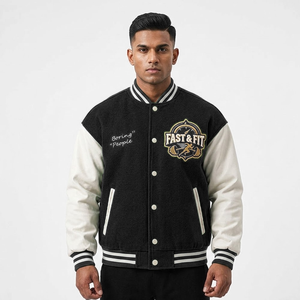 Blouson universitaire de baseball unisexe en toile 100 % coton coupe-vent pour l'hiver, modèle 2026, le plus vendu, haute qualité, personnalisable - Product Image 3