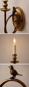 Luxury European Venetian Baroque <b>Wall</b> <b>Sconce</b> Premium Decorative <b>Wall</b> <b>Light</b> with Elaborate Ornamental Mirrorwork, Elegant Brass - Product Image 2