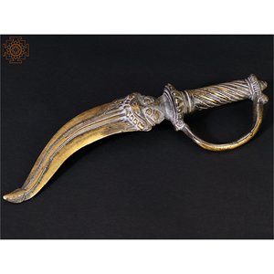 Daga protectora Vintage de 11 pulgadas/Khanjar con Kirtimukha en latón Artículo de decoración para el hogar hecho a mano - Product Image 3