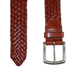Cinturón Trenzado de Cuero Genuino para Hombre 2026 con Logotipo Personalizado, Hebilla de Latón, Estilo Casual, Venta al por Mayor OEM, Tejido Artesanal - Product Image 2
