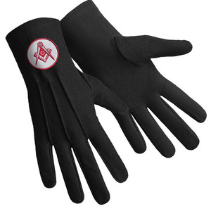 Guantes Negros de Algodón con Emblema Masónico, Largos hasta la Muñeca, Impresión por Transferencia de Calor, Transpirables, Casuales, Estilo Liso para Primavera y Otoño - Product Image 2