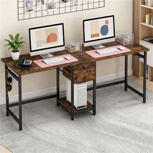 Scrivania da Ufficio Multifunzionale per Due Persone con Spazio di Archiviazione per Studio o Uso Domestico - Product Image 3
