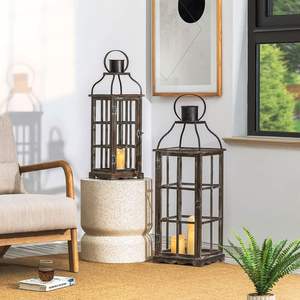Best Farmhouse Metal <b>Large</b> Decorative <b>Lanterns</b> with Hanging <b>Candle</b> <b>Lanterns</b> for Low Price Bulk Supply - Product Image 6