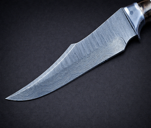 มีดเหล็กดามัสกัสทำมือพร้อมด้ามเขาสัตว์ |   ผู้จัดจำหน่ายมีดล่าสัตว์แบบตีขึ้นรูปด้วยมือ - Product Image 3