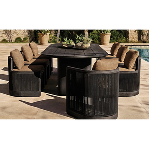 Modern Resort Outdoor Dining <b>Table</b> <b>Solid</b> Teak <b>Wood</b> Oval Slatted <b>Top</b> Double Pedestal Base for Luxury Patio Garden Dining - Product Image 5