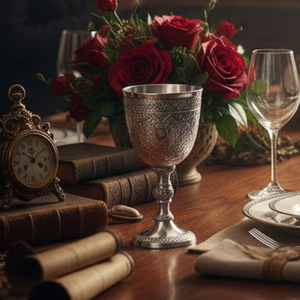 Copa de Vino Plateada Brillante |   Copa de champán de acero plateado |   Cáliz Real Grabado Vintage para Bar, Bodas y Decoración del Hogar - Product Image 3