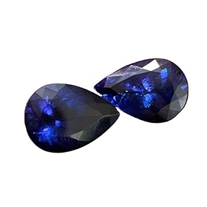 ชุดลูกแพร์ Tanzanite ธรรมชาติ,ชุดคู่สีฟ้าอย่างดีพลอยหลวม24.00กะรัตโดย Sadiya International - Product Image 1