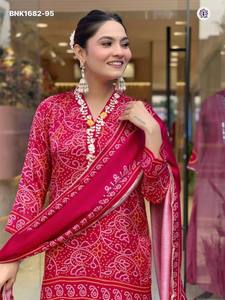 Best Fabric Viscose with Position Print & Embroidered work <b>Kurti</b>-Soft Cotton Pant-Chanderi Cotton Print Dupatta <b>Indian</b> Supplier - Product Image 4