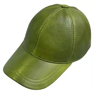 Casquettes de baseball en cuir véritable, nouveau design, sur mesure, noires, ajustées, service OEM à prix avantageux - Product Image 3
