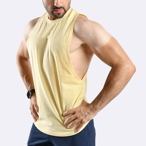 Heavyweight Factory Price 240 Gsm Bulk Manufacturer Tank Top Curved Hem 100% Cotton <b>Stringer</b> Cut Out Sleeveless Muscle Fit - Product Image 4