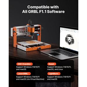 Macchina CNC per incisione e fresatura del legno 500W 3 assi Area di lavoro 300x180x80mm con controllo offline (NC Studio) - Product Image 5