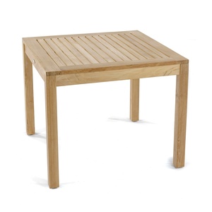 Table à manger carrée en bois massif, design moderne minimaliste, 4 places, mobilier de jardin extérieur, stable, utilisation domestique - Product Image 1