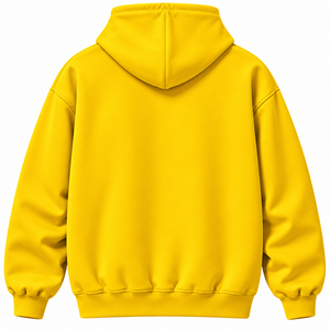 เสื้อฮู้ดผู้ชายสีเหลืองผ้าฟลีซฟอกสีสไตล์ฮิปฮอป Y2K ยี่ห้อ RISK SPORTS พร้อมกระเป๋าจิงโจ้และลายพิมพ์ Time Is Money - Product Image 3