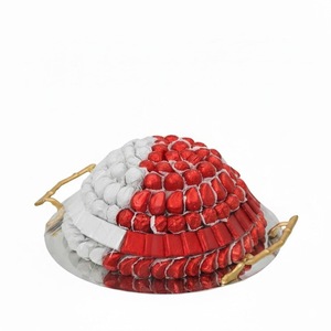 Plateau en métal doré de qualité supérieure, élégant, pour servir des chocolats et des friandises sur la table, idéal pour les célébrations, les mariages ou les cadeaux de fête. - Product Image 2