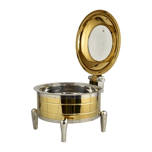 Casseroles en laiton antique avec revêtement émaillé, poignée en acier inoxydable, finition polie, design vintage pour hôtel, banquet, restauration - Product Image 3