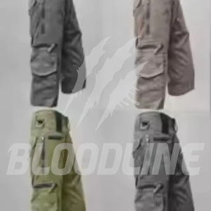 BLOODLINE INTERNATIONAL Short cargo pour homme, taille mi-haute, fermeture élastique, séchage rapide, tissu enduit PU, short décontracté, camouflage - Product Image 2