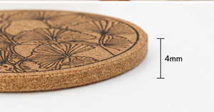 Wood Modern Round <b>Coaster</b> Set Laser Engraved Eco-Friendly Anti-Heat 5mm Thick Drink <b>Coasters</b> for <b>Table</b> Protection - Product Image 2