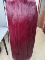 Couleur chaude vietnamien Remy cheveux faisceaux naturel droit Machine Double trame rouge vin couleur peau trame cheveux humains prix de gros