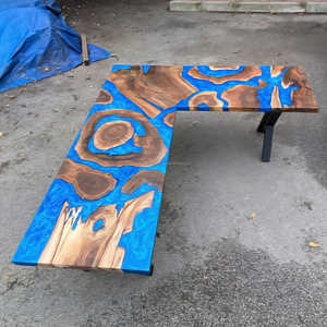 Epoxy Furniture Wood Resin <b>Dining</b> <b>Table</b> Handmade Home Furniture Wholesale OEM Custom Design - Product Image 5