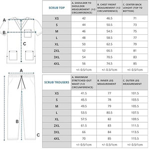 ชุดสครับผ้าทอพิมพ์โลโก้ตามสั่ง ชุดยูนิฟอร์มสครับสำหรับโรงพยาบาล ใช้ได้ทั้งชายและหญิง - Product Image 5