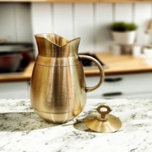 Hammered Copper Water Jug Luxury Table Serving Pitcher Thermal Insulation (6-12 Hours) | Camping Use Hand Grip Classic Design - Product Image 1
