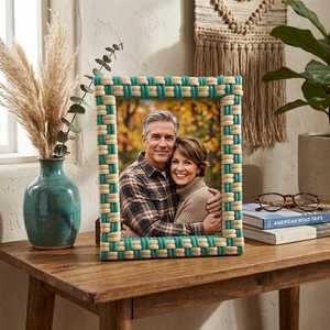 Luxury Woven Cane Photo <b>Frame</b> Handmade Rattan <b>Wooden</b> <b>Picture</b> <b>Frame</b> With custom Colour Option For Boho Home Decorative Gifts - Product Image 1