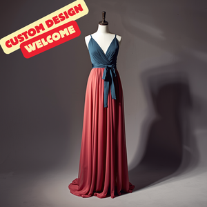Robe longue en mousseline de soie à taille empire, élégante, pour femmes, avec personnalisation OEM ODM - Product Image 2