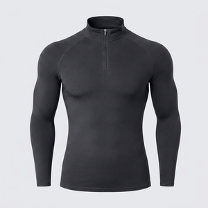 <b>Men's</b> Polyester <b>Cycling</b> <b>Jersey</b> | <b>Long</b> <b>Sleeve</b> Quick Dry Athletic with High Neck and Full Zip for All Season Riding OEM - Product Image 1