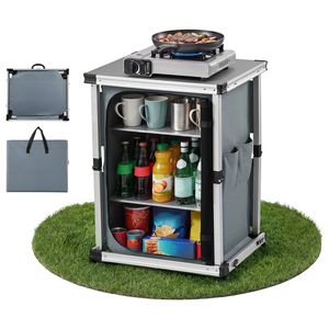 Armadio Pieghevole da Campeggio, Stazione di Cucina Portatile in Alluminio Leggero - Product Image 1