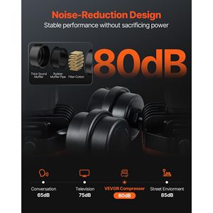 Compressore d'Aria Industriale Silenzioso 1HP 2.2 CFM@90 PSI con Serbatoio in Acciaio da 8 Galloni Senza Olio Pressione Massima 120PSI 80dB - Product Image 4