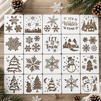 20 pochoirs d'hiver réutilisables pour la peinture, modèles flocon de neige, bonhomme de neige, sapin, pour le bois, les murs, le bricolage, la décoration de Noël à la maison