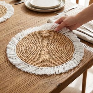 13.5 inches Woven Placemats Round Handmade Custom Color Table Mats for Home Restaurant and Hotel Dining Wholesale Factory - Product Image 2