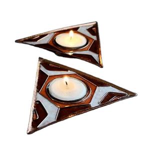 Portavelas de Metal Triangular Decorativo de Estilo Marroquí para Mesa, Portavelas de Hierro para el Hogar, Ecológico - Product Image 1