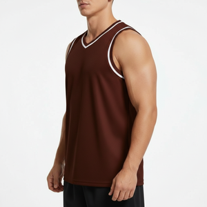 Men Lightweight Basketball Jersey Sleeveless Mesh Breathable Quick Dry Performance Tank <b>Top</b> Wholesale - Product Image 3