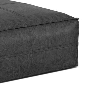 Pouf tavolino da caffè quadrato grande nero effetto invecchiato Brody - Product Image 3