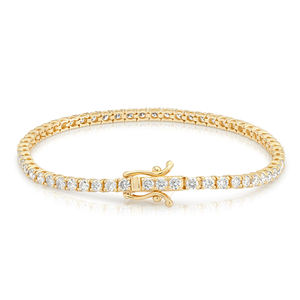 Pulsera de tenis de oro de 14K con diamantes cultivados en laboratorio de 3.3 CT, corte brillante, chapada en rodio, de lujo, certificada por IGI, unisex, regalo de boda, fina - Product Image 5