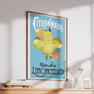 ของตกแต่งผนังสำหรับเทศกาล, ภาพประกอบโปสเตอร์เครื่องดื่มเลมอนเชลโล่, ภาพพิมพ์ศิลปะติดผนังเครื่องดื่มสไตล์เรโทร - Product Image 3