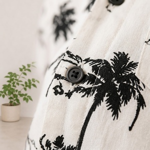 Chemise à manches courtes pour garçons coréens en tissu tissé lin et rayonne, vêtements pour enfants en gros - Product Image 5