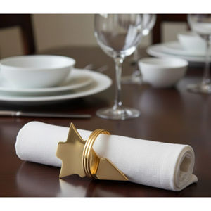 Elegantes Anillos de Servilleta de Metal con Forma de Estrella de Mar Dorada, Decoración de Mesa de Boda con Temática Costera de Lujo, Porta Servilletas para Decoración de Mesa - Product Image 5