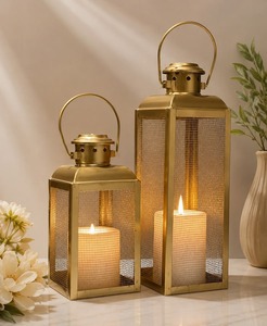 Lanternes carrées en fer blanc, faites à la main, de bonne qualité, durables, décorations de mariage en intérieur, décorations de fête réutilisables, vente chaude - Product Image 6
