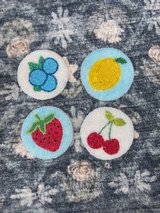 CRYSTAL CRAFT Octopus <b>Beaded</b> <b>Coasters</b> Custom Seed Bead Handmade Promotional Personalized Multi Colors Square - Product Image 6