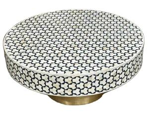 Table basse de luxe en nacre incrustée à la main pièce maîtresse de salon Table de canapé en bois de qualité supérieure pour la décoration intérieure et l'hôtel - Product Image 1