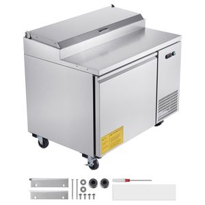 Attrezzatura di Refrigerazione per Cucine Commerciali, Tavolo Refrigerato per Preparazione Pizza da 44 Pollici con Piano Ultra-Largo da 20 Pollici - Product Image 1