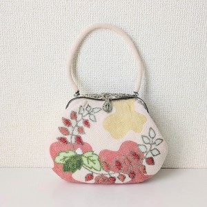 Classic Embroidered Beaded Handbag With Floral Pattern <b>Pink</b> White Yellow Design Custom Shape Wedding Favor <b>Gift</b> Bag - Product Image 1