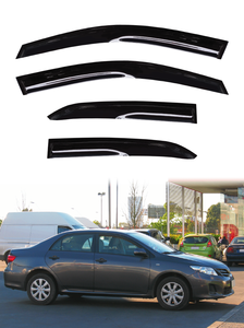 Protectores de Ventana para Auto Toyota Corolla Sedan Mugen 2006-2013, Acrílico Negro Transparente, Diseño Delgado, 4 Piezas, Cinta 3M - Product Image 2